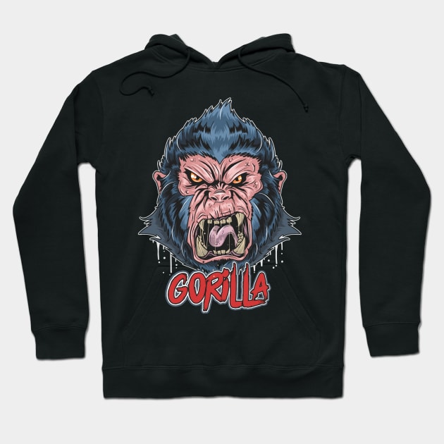 gorilla angry face artwork Hoodie by zwestshops